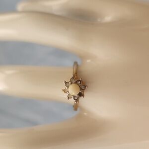 Vintage Faux Pearl and Crystal Ring